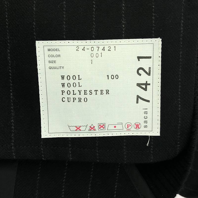 sacai / サカイ chalk stripe knit pullover / 異素材 切替 ドッキング ニット プルオーバー