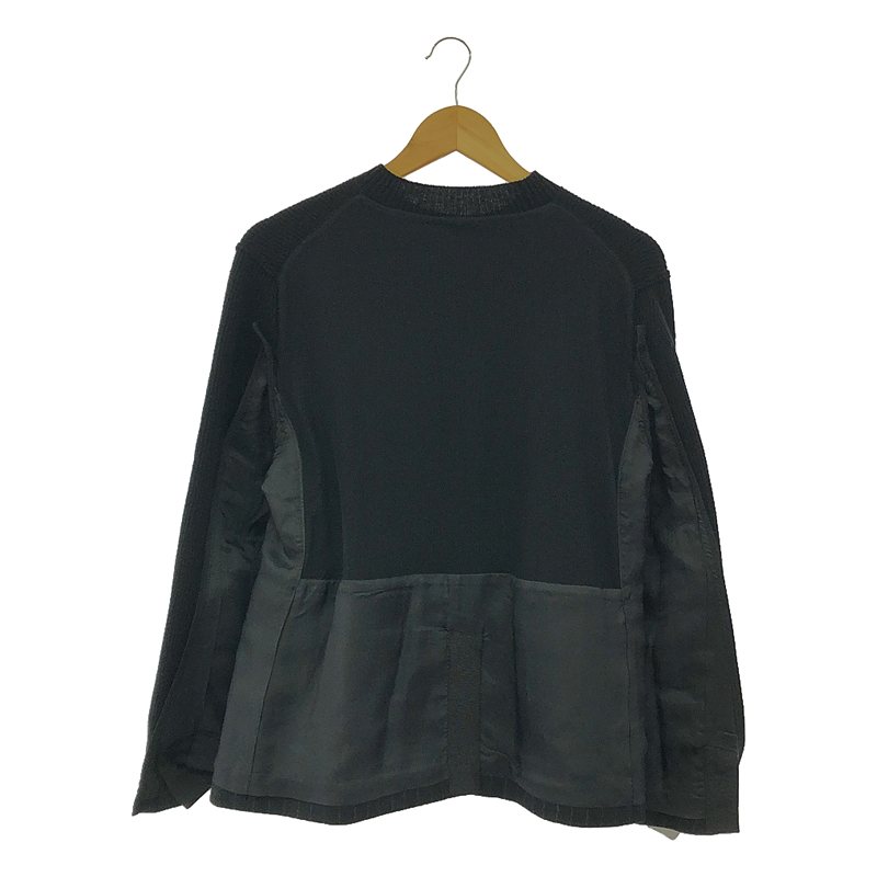 sacai / サカイ chalk stripe knit pullover / 異素材 切替 ドッキング ニット プルオーバー