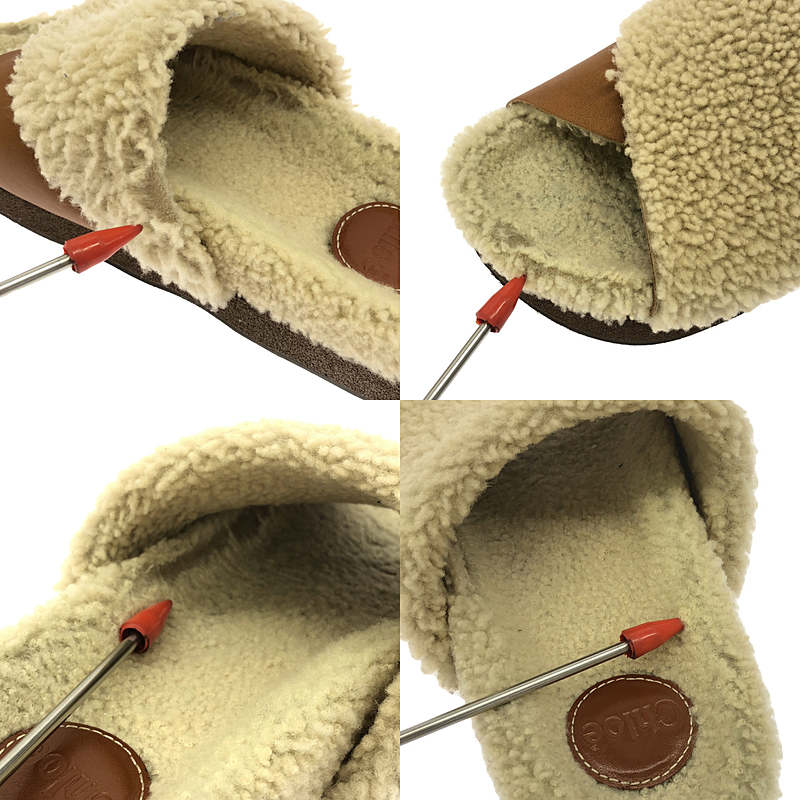 Chloe / クロエ WAVY SLIDES ムートン レザー サンダル