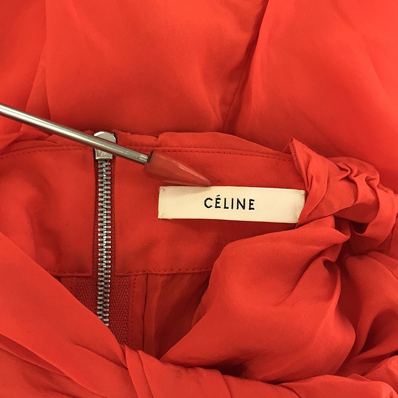 CELINE / セリーヌ silk 100％ / シルク アシンメトリー バックジップ ブラウス