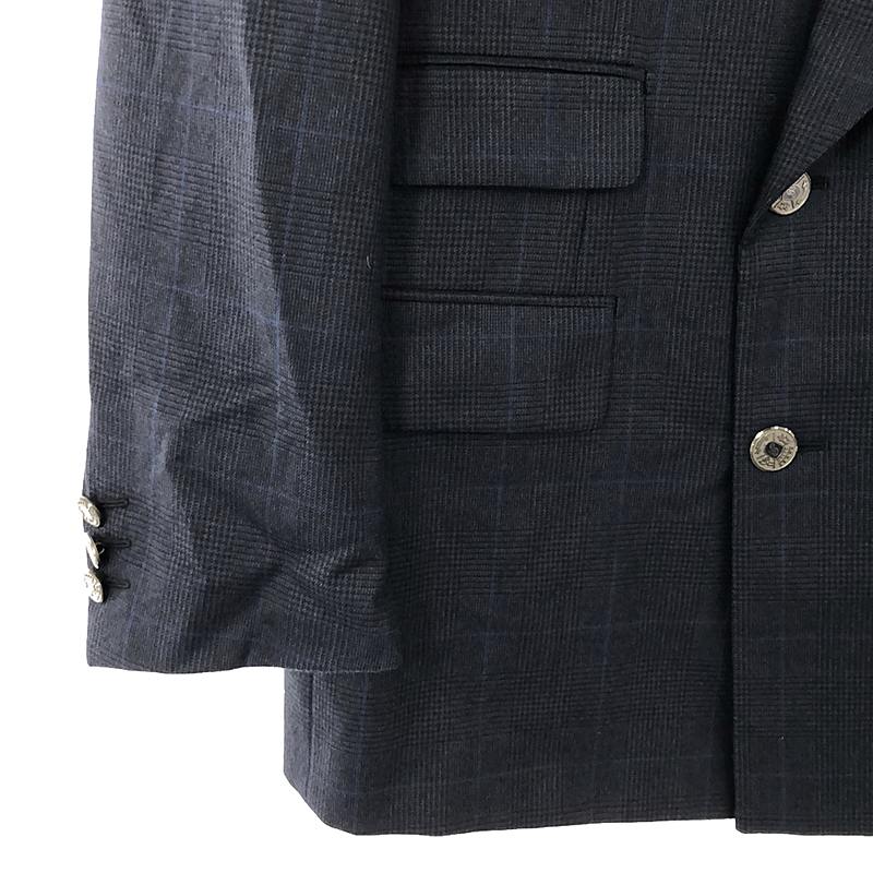 BELVEST / ベルベスト AVANTI SUPER100sウール チェック ダブルブレスト ピークドラペル テーラードジャケット