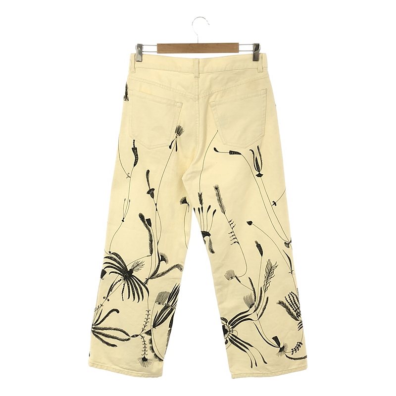 DRIES VAN NOTEN / ドリスヴァンノッテン outsider art white denim pants 孔雀柄 デニムパンツ