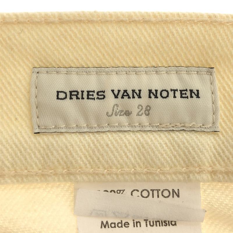 DRIES VAN NOTEN / ドリスヴァンノッテン outsider art white denim pants 孔雀柄 デニムパンツ