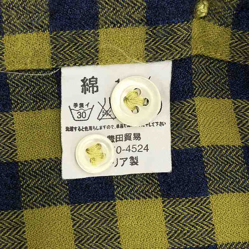 Giannetto / ジャンネット SLIM FIT ギンガムチェック ホリゾンタルカラーシャツ