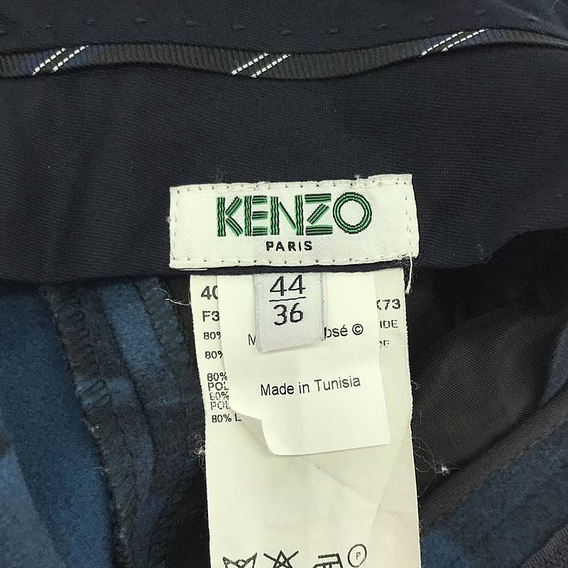 KENZO / ケンゾー メルトン ウール 総柄 スラックス パンツ