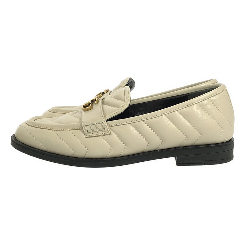 GUCCI / グッチ ダブルG キルティング レザー ローファー