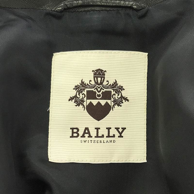 BALLY / バリー レザー ノーカラーライダースジャケット