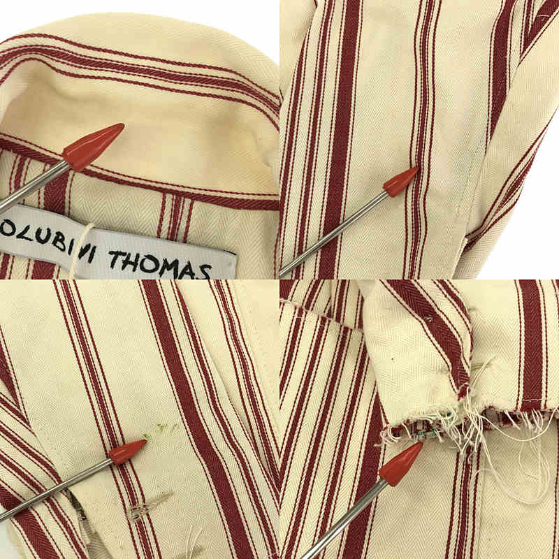 OLUBIYI THOMAS / オルヴィトーマス double breasted work jacket ストライプ ダブルブレスト ワークジャケット