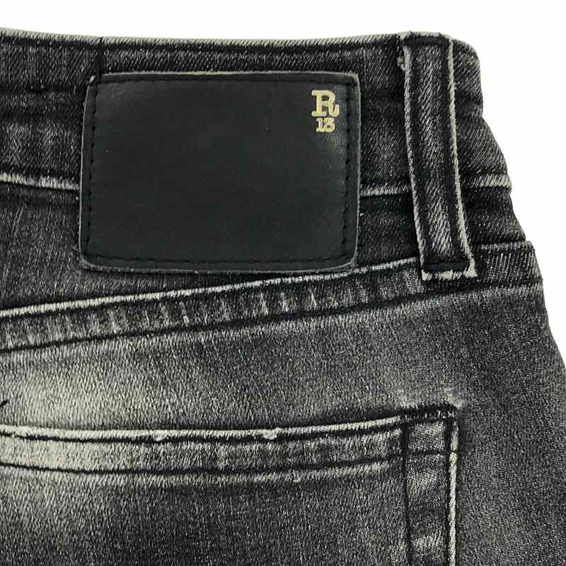 R13 / アールサーティーン ブラックデニム スキニーパンツ