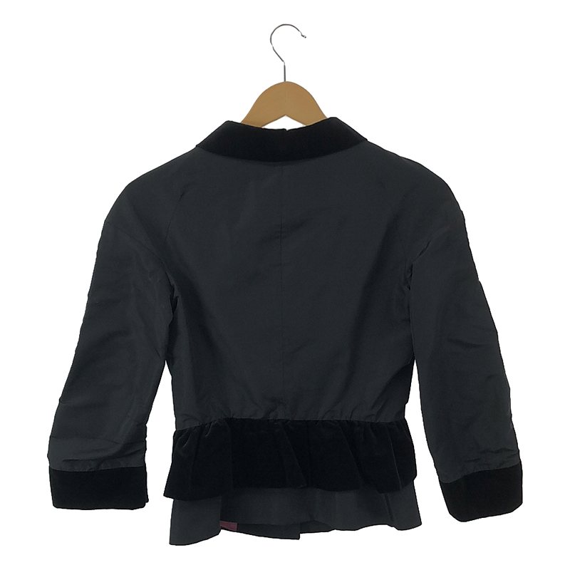 DOLCE＆GABBANA / ドルチェ＆ガッバーナドルガバ ベロア切替 フリル シングルジャケット / 総裏地