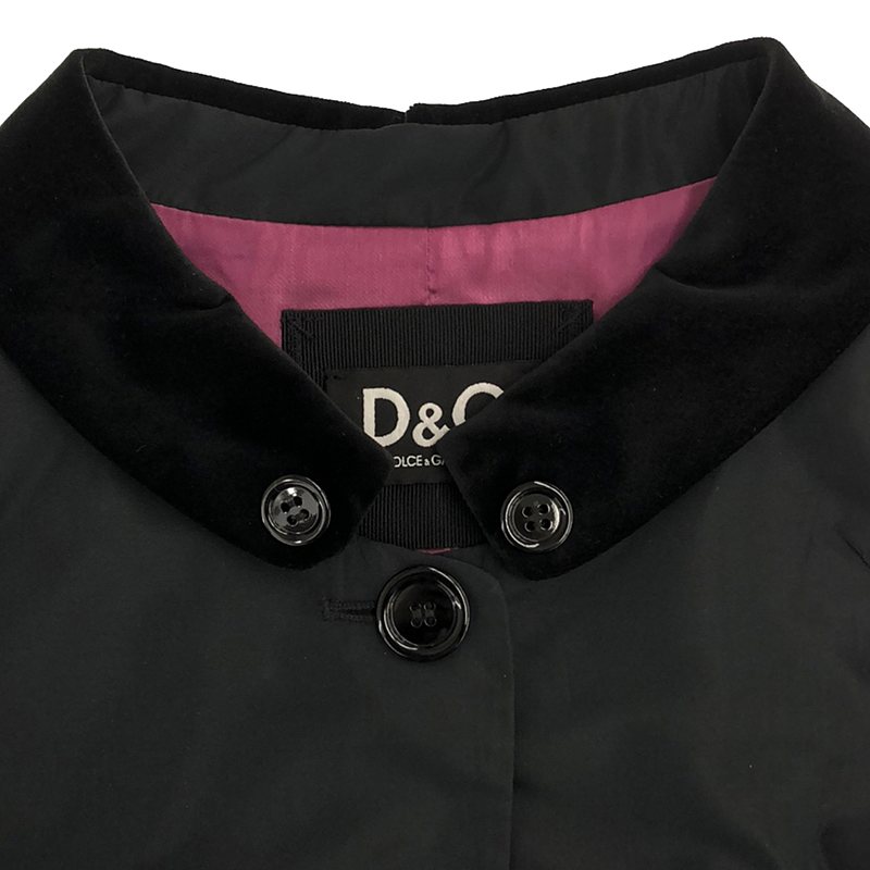 DOLCE＆GABBANA / ドルチェ＆ガッバーナドルガバ ベロア切替 フリル シングルジャケット / 総裏地