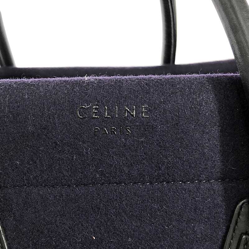 CELINE / セリーヌ ラゲージ ファントム ウールフェルト レザー トートバッグ