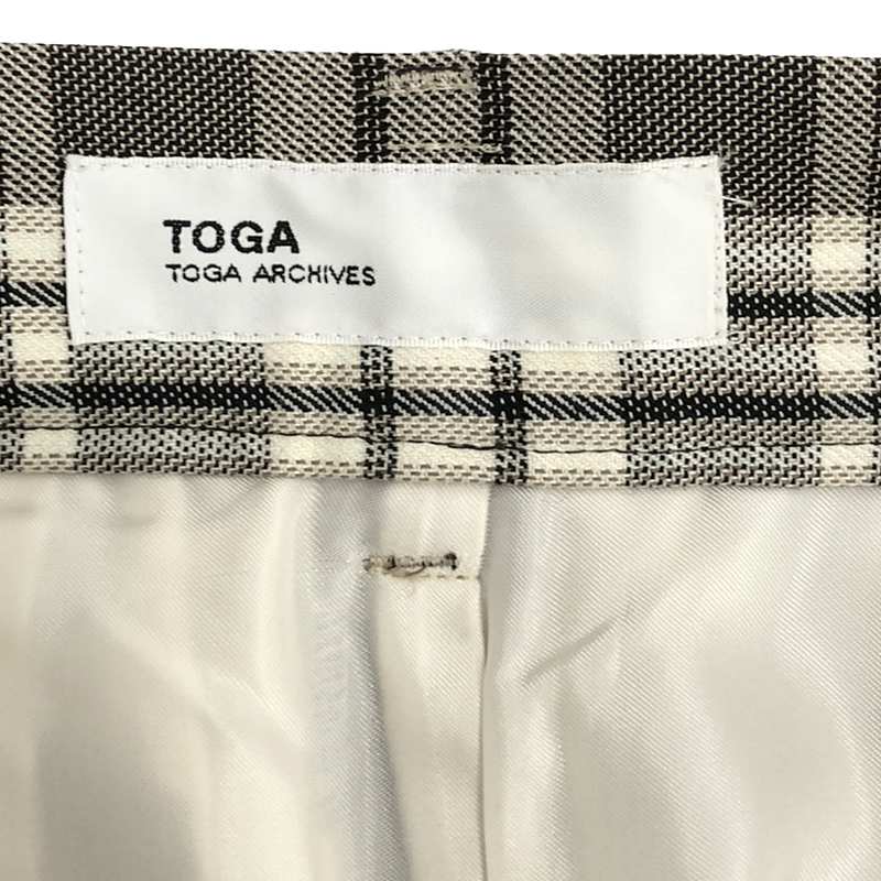 TOGA / トーガ Check short pants チェックショートパンツ