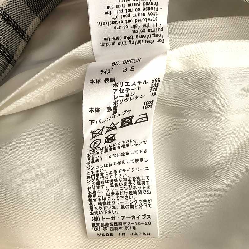 TOGA / トーガ Check short pants チェックショートパンツ