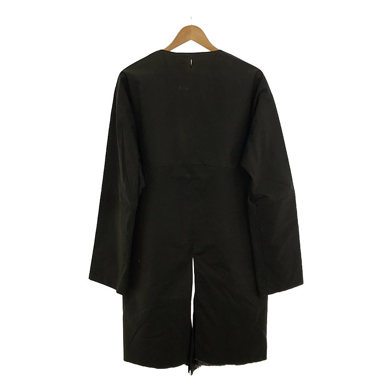 OLUBIYI THOMAS / オルヴィトーマス kimono back collarless cardigan coat オイルドコットン カラーレス コート