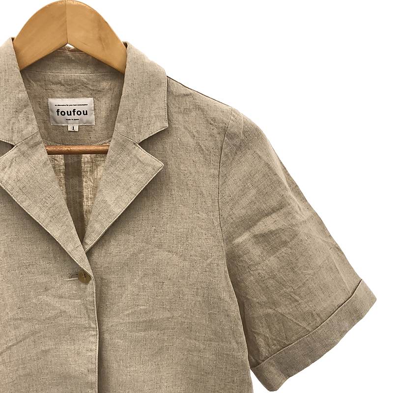 新品未使用！ foufou リネンワンボタンジャケット S linen one button jacket リネンジャケット | ブランド古着の