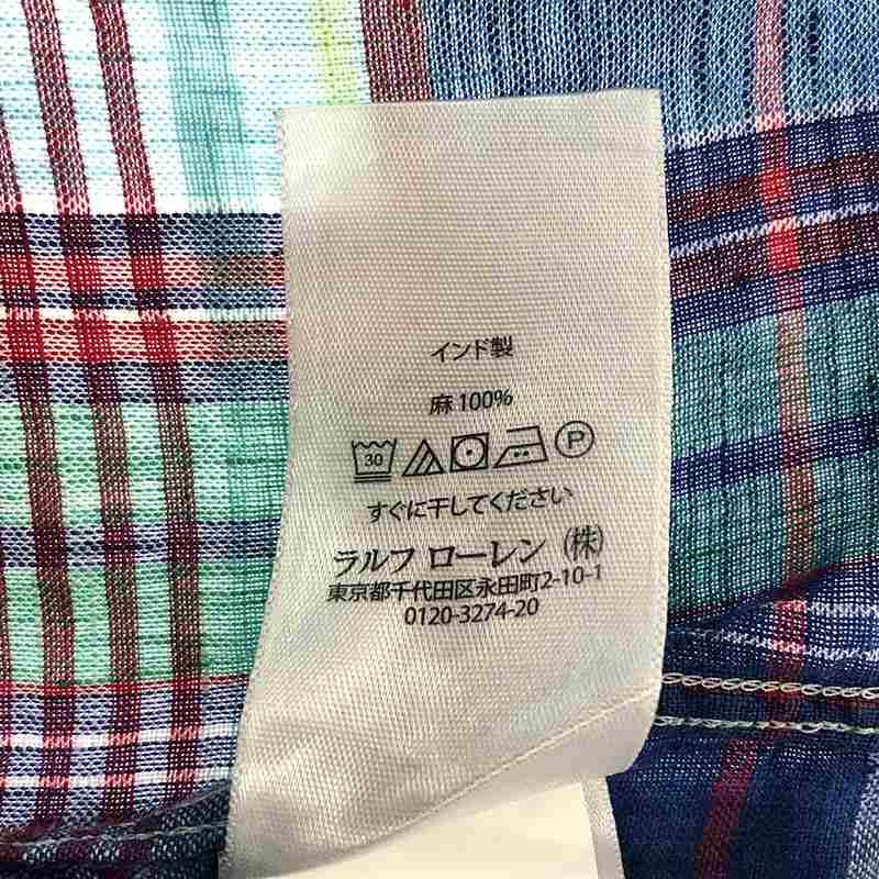 RALPH LAUREN / ラルフローレン リネン マドラスチェック シャツ