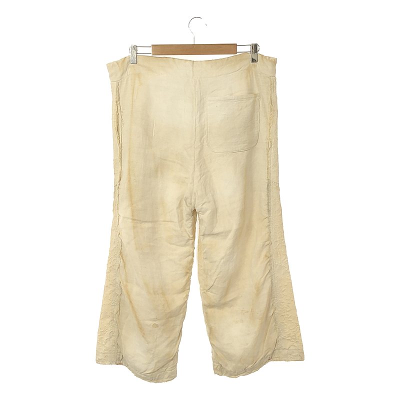 OLUBIYI THOMAS / オルヴィトーマス wideleg trousers ヴィンテージファブリック 染め加工 異素材切替 ワイドパンツ