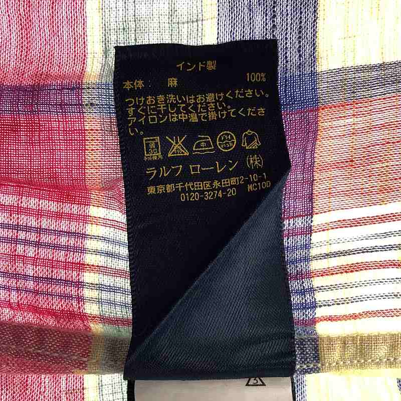 RALPH LAUREN / ラルフローレン リネン マドラスチェック シャツ