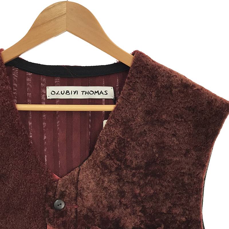 OLUBIYI THOMAS / オルヴィトーマス upcycled sheep skin vest シープスキン ボアベスト