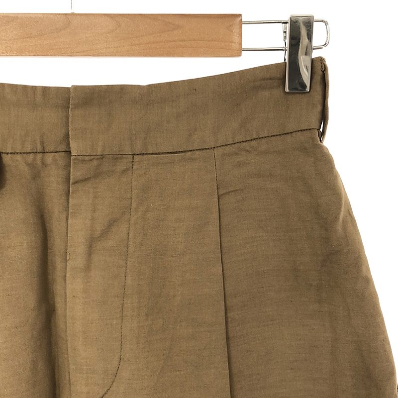 MARGARET HOWELL / マーガレットハウエル COTTON LINEN PLAIN WEAVE / ウエストゴム タック スカート