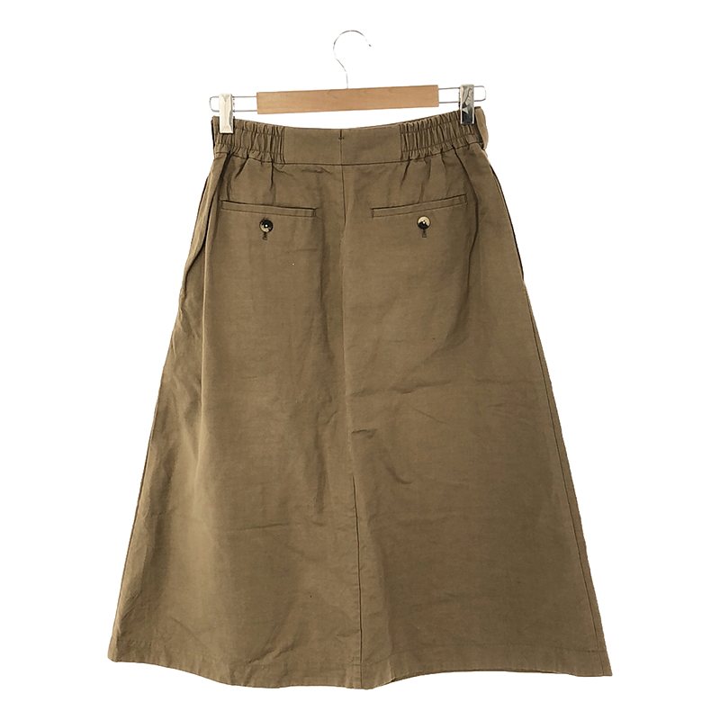 MARGARET HOWELL / マーガレットハウエル COTTON LINEN PLAIN WEAVE / ウエストゴム タック スカート
