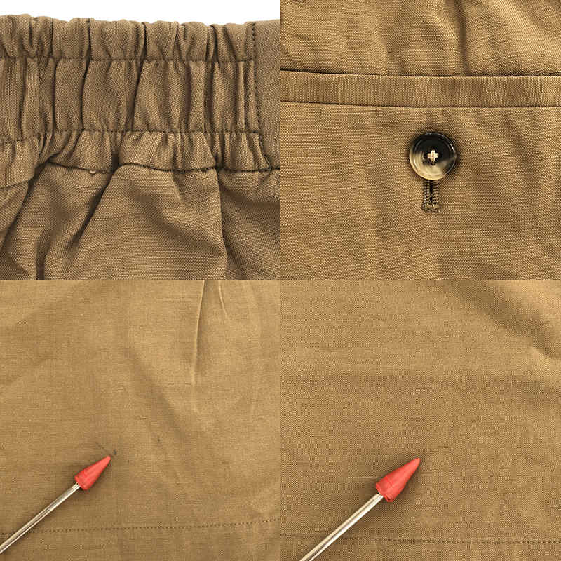 MARGARET HOWELL / マーガレットハウエル COTTON LINEN PLAIN WEAVE / ウエストゴム タック スカート