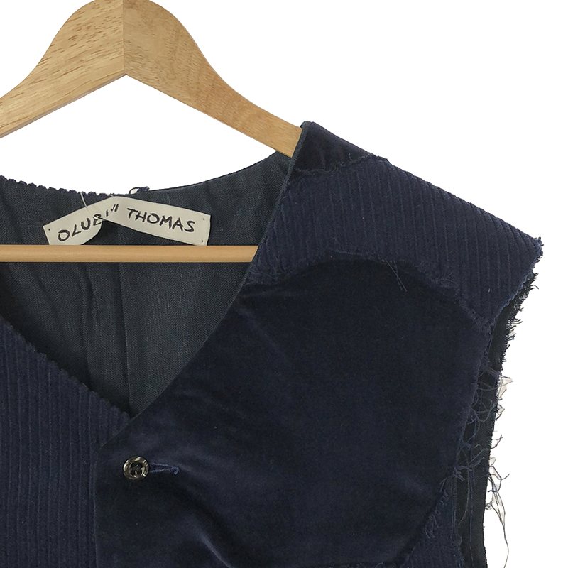 OLUBIYI THOMAS / オルヴィトーマス patched cotton velvet corduroy vest パッチワーク ベルベット コーデュロイ ベスト