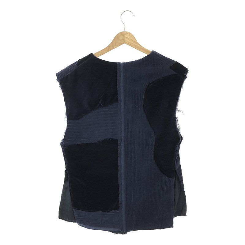 OLUBIYI THOMAS / オルヴィトーマス patched cotton velvet corduroy vest パッチワーク ベルベット コーデュロイ ベスト