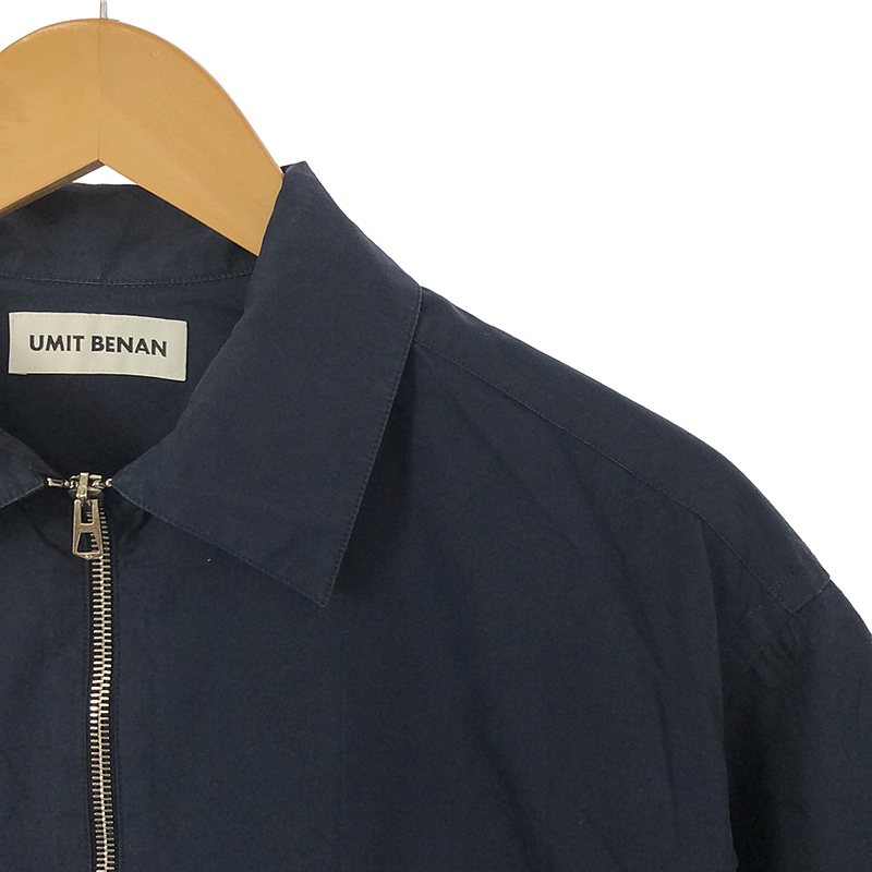 Umit Benan / ウミットベナン コットン ジップアップ 半袖シャツ