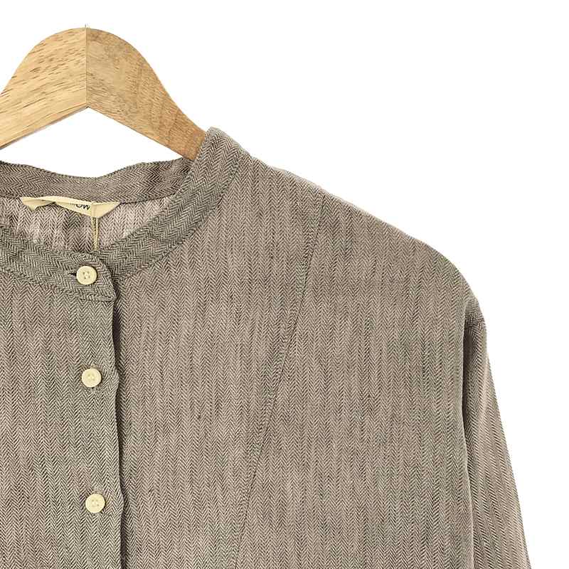 その他 リネン バンドカラーシャツワンピース