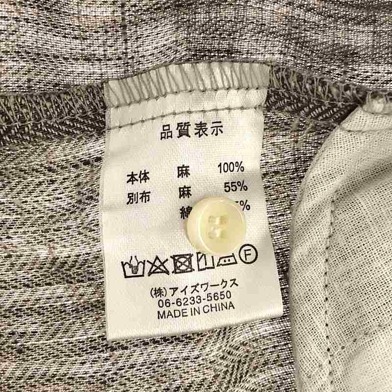 その他 リネン バンドカラーシャツワンピース