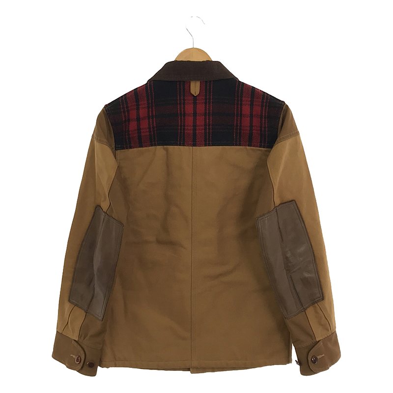 eye JUNYA WATANABE COMME des GARCONS MAN / アイジュンヤワタナベ マン × Carhartt / カーハート  異素材 切替 レザー・ウールパッチ ダック地 ワークジャケット