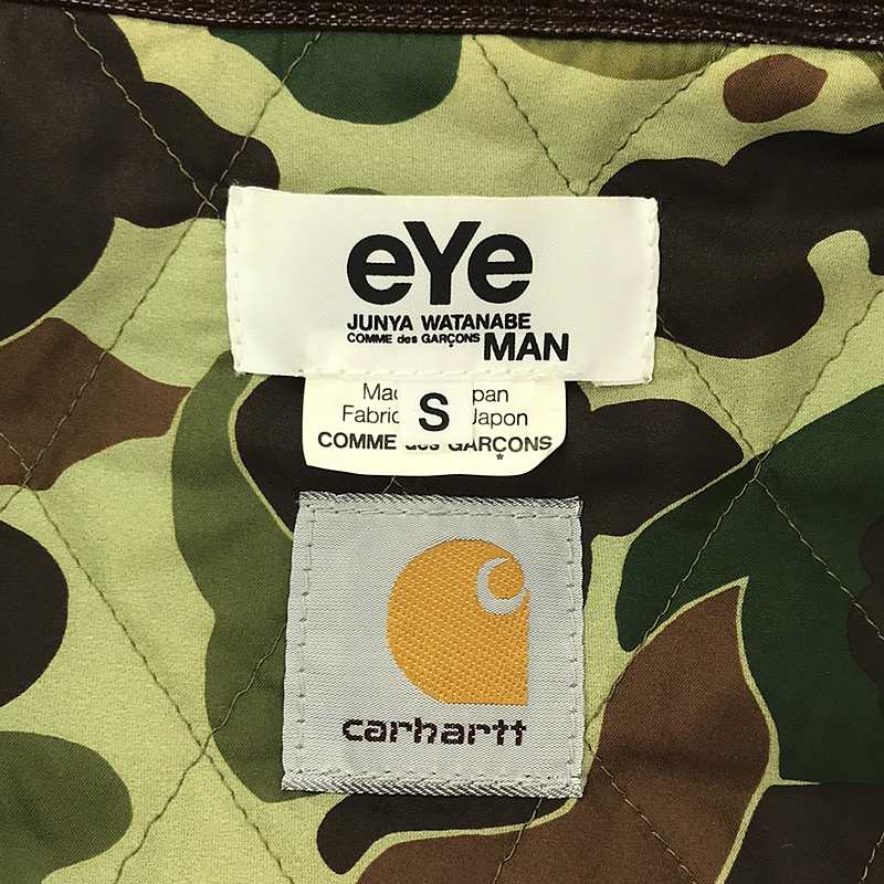 eye JUNYA WATANABE COMME des GARCONS MAN / アイジュンヤワタナベ マン × Carhartt / カーハート  異素材 切替 レザー・ウールパッチ ダック地 ワークジャケット