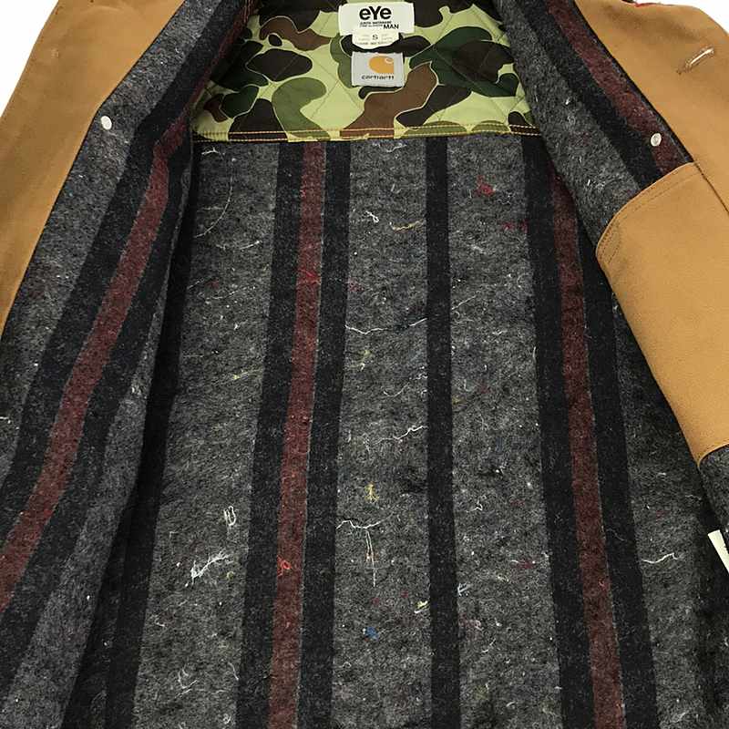 eye JUNYA WATANABE COMME des GARCONS MAN / アイジュンヤワタナベ マン × Carhartt / カーハート  異素材 切替 レザー・ウールパッチ ダック地 ワークジャケット
