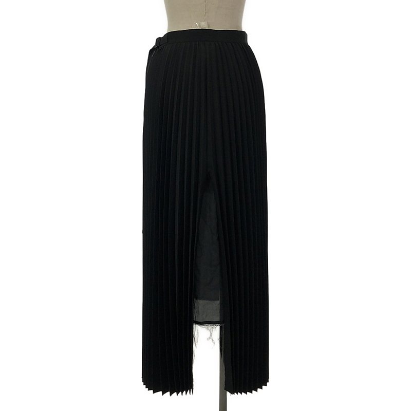 TARO HORIUCHI / タロウホリウチ Cutout Pleats Skirt  / ペチコート付き 変形 アシンメトリー サイドベルト プリーツ スカート