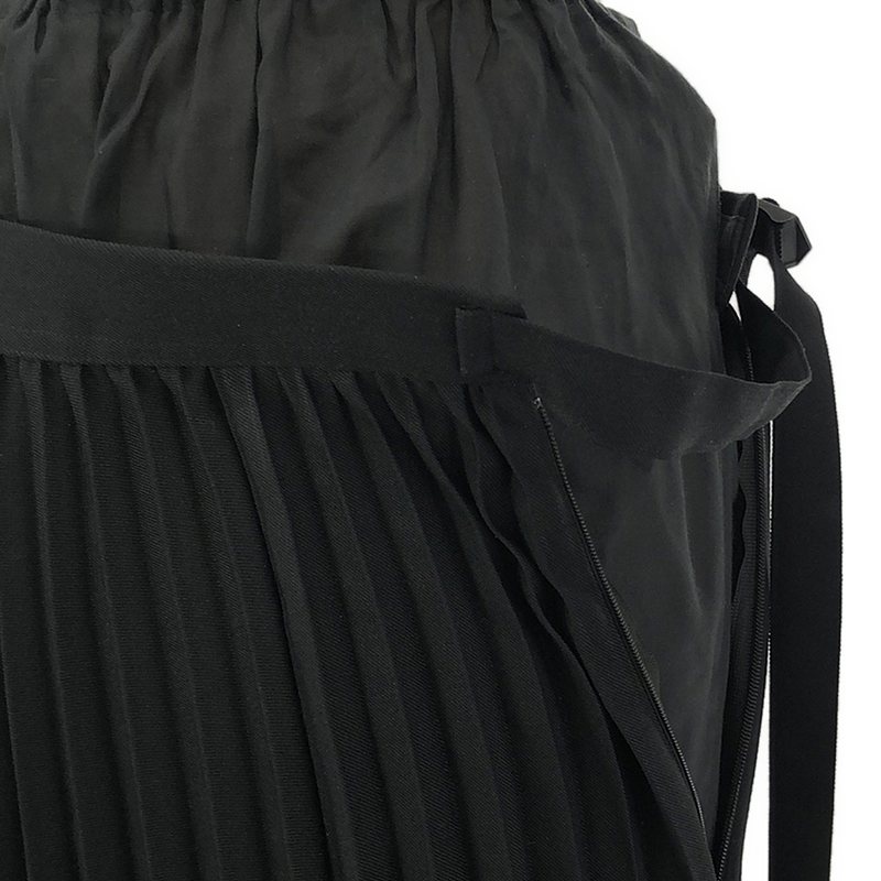 TARO HORIUCHI / タロウホリウチ Cutout Pleats Skirt  / ペチコート付き 変形 アシンメトリー サイドベルト プリーツ スカート