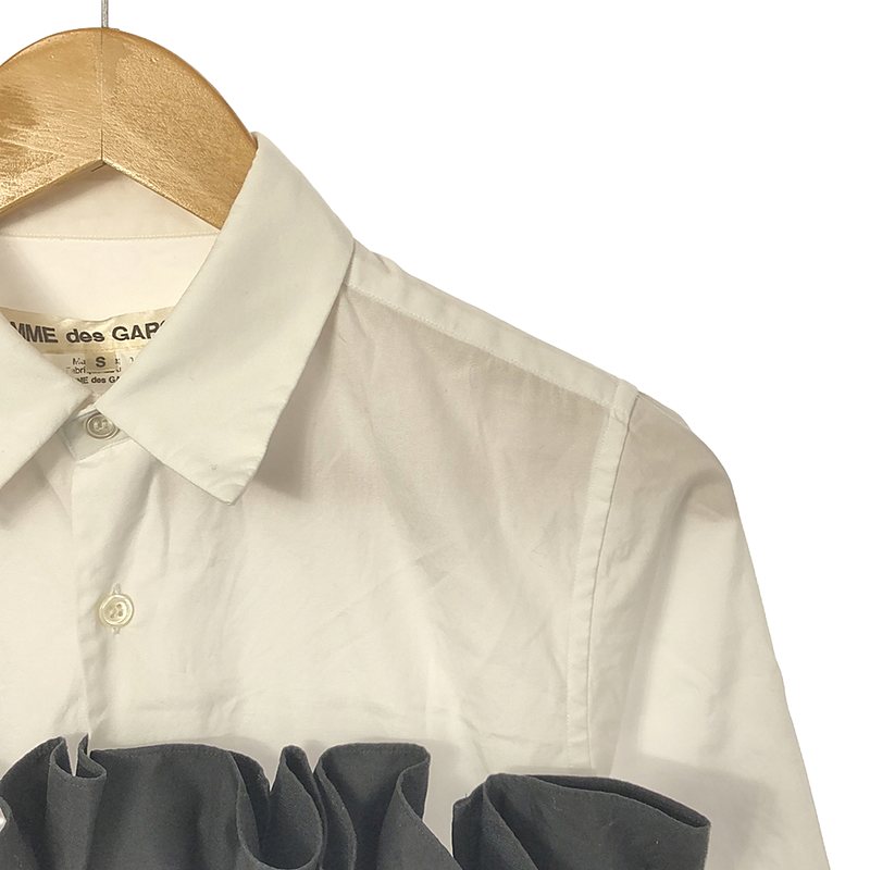 COMME des GARCONS / コムデギャルソン コットン フリル 装飾 レギュラーカラー シャツ