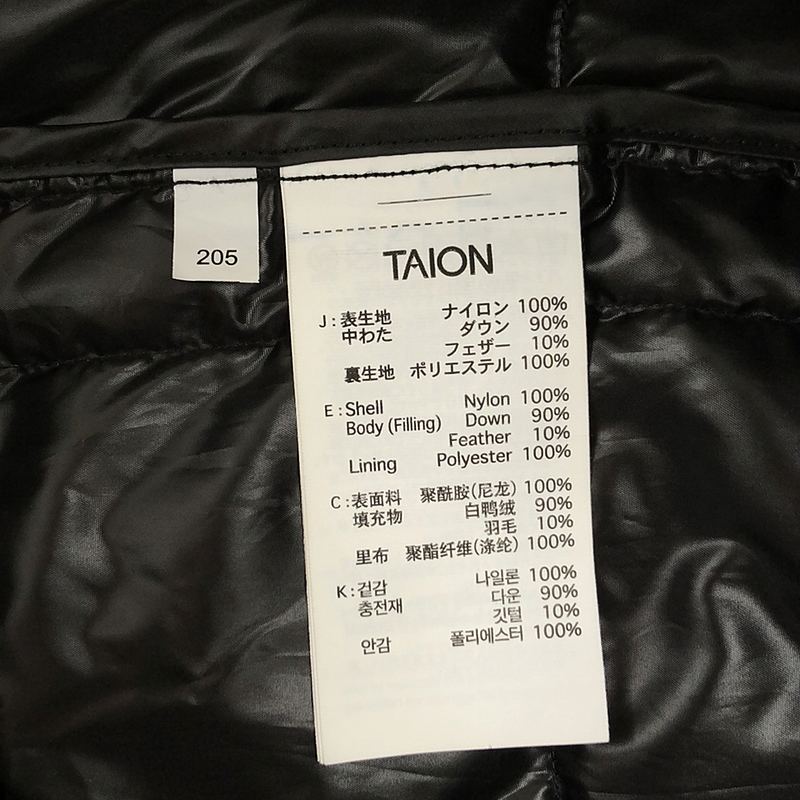 TAION / タイオン CREW NECK BUTTON DOWN JKT インナーダウンジャケット