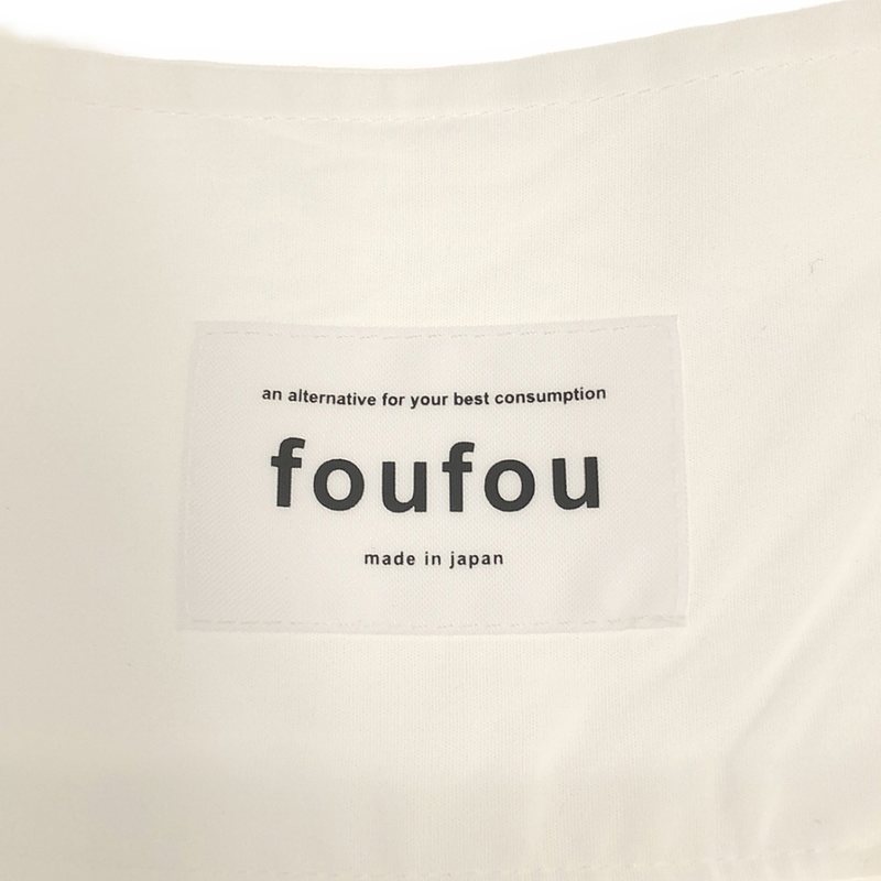 foufou / フーフー ノーカラーブロードクロスシャツ