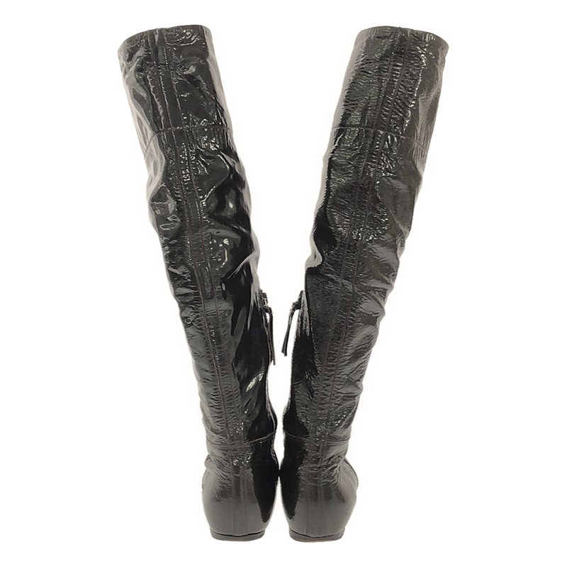 miu miu / ミュウミュウ エナメル ウイングチップ ロングブーツ