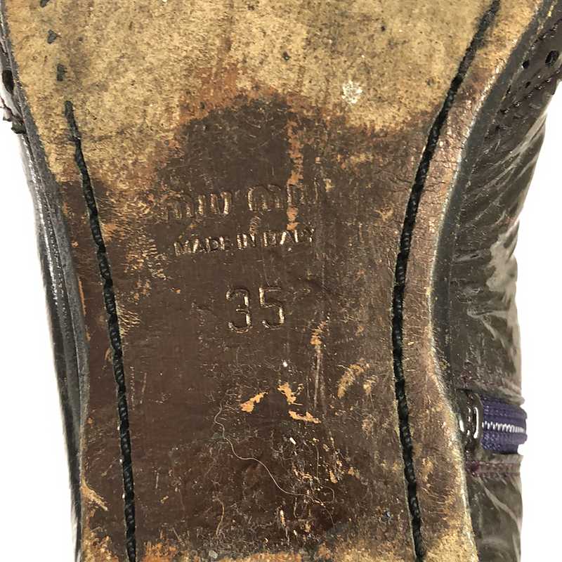 miu miu / ミュウミュウ エナメル ウイングチップ ロングブーツ