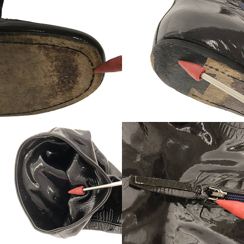 miu miu / ミュウミュウ エナメル ウイングチップ ロングブーツ