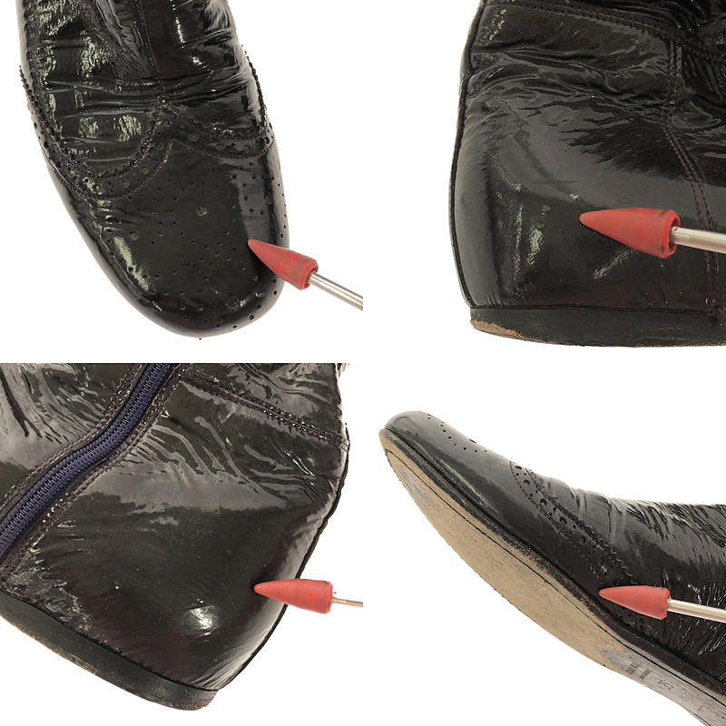 miu miu / ミュウミュウ エナメル ウイングチップ ロングブーツ