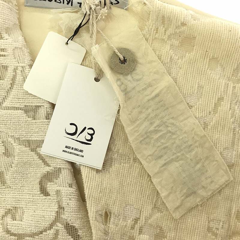 OLUBIYI THOMAS / オルヴィトーマス collarless shirt シルク 異素材ドッキング フロントレイヤード カラーレス ロングシャツ