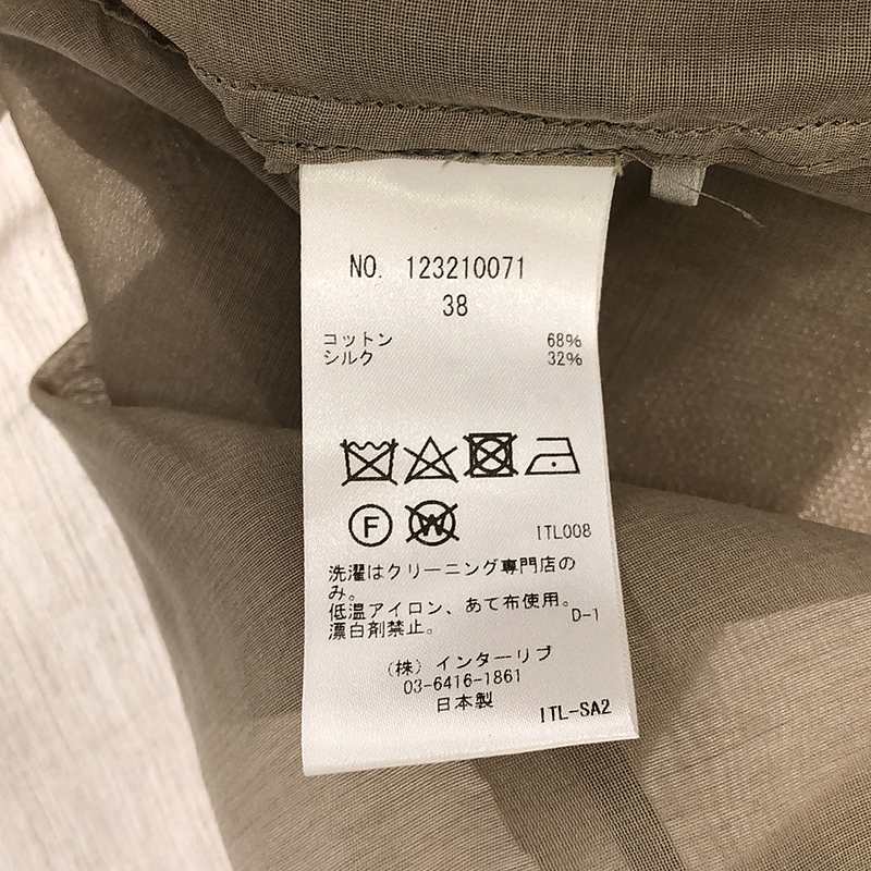 SACRA / サクラ PREMIUM SILK COTTON SHIRT シアー コットン シャツ