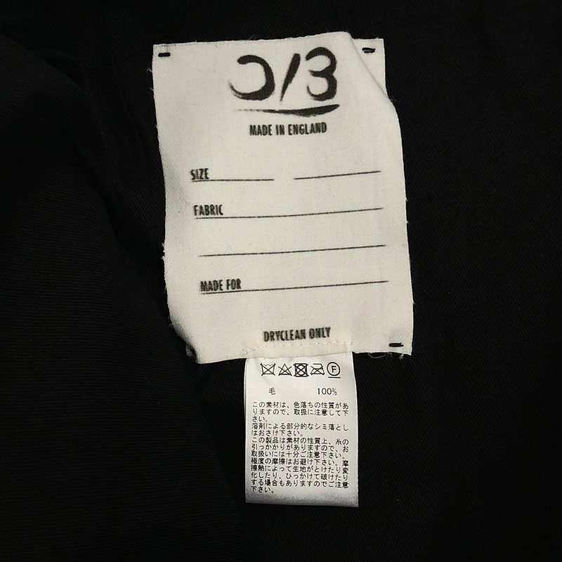 OLUBIYI THOMAS / オルヴィトーマス denim front kick back trousers ウールチェック 異素材切替 ワイドパンツ