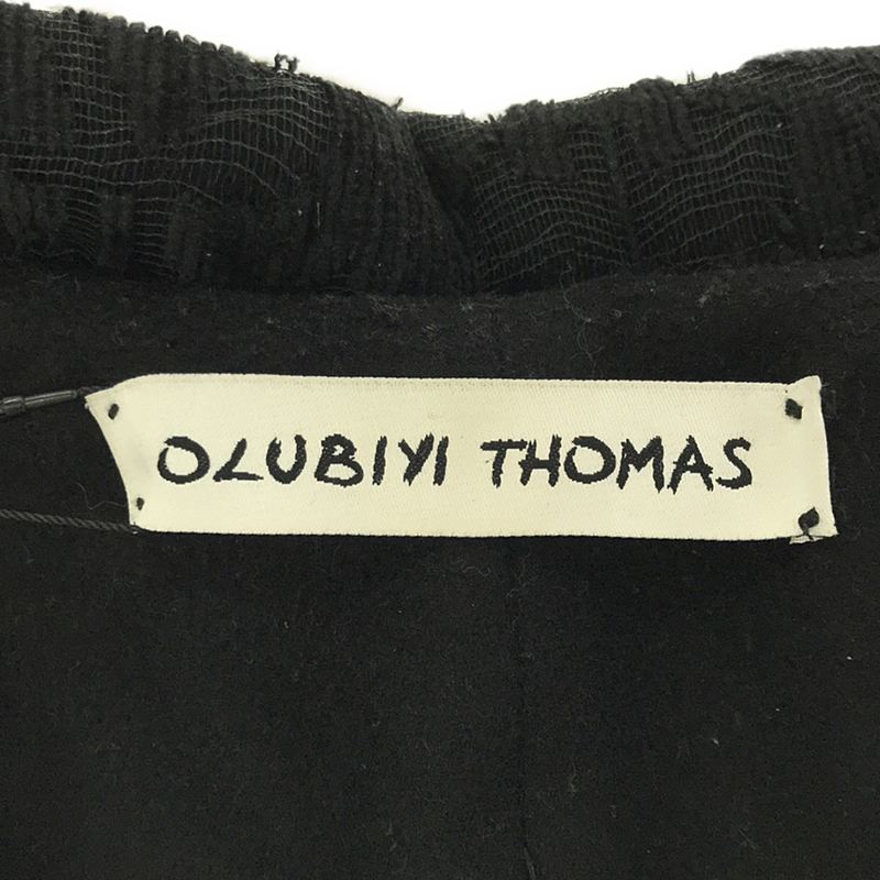 OLUBIYI THOMAS / オルヴィトーマス single breasted mac jacket コットン ウール 切替 マック ロングジャケット コート