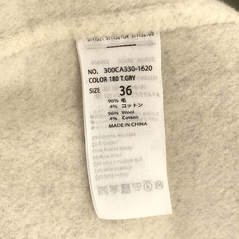 ENFOLD / エンフォルド ウール ソフトリバー スリット ノーカラー オーバー コート