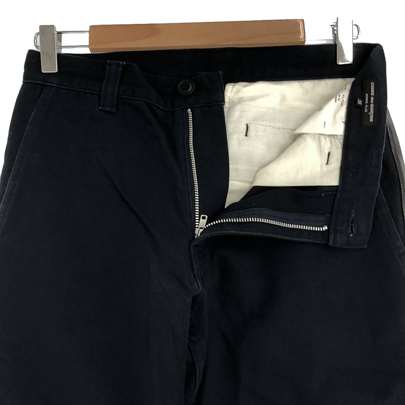 COMME des GARCONS HOMME PLUS / コムデギャルソンオムプリュス コットンツイル レザーテープ サイドライン ストレートパンツ